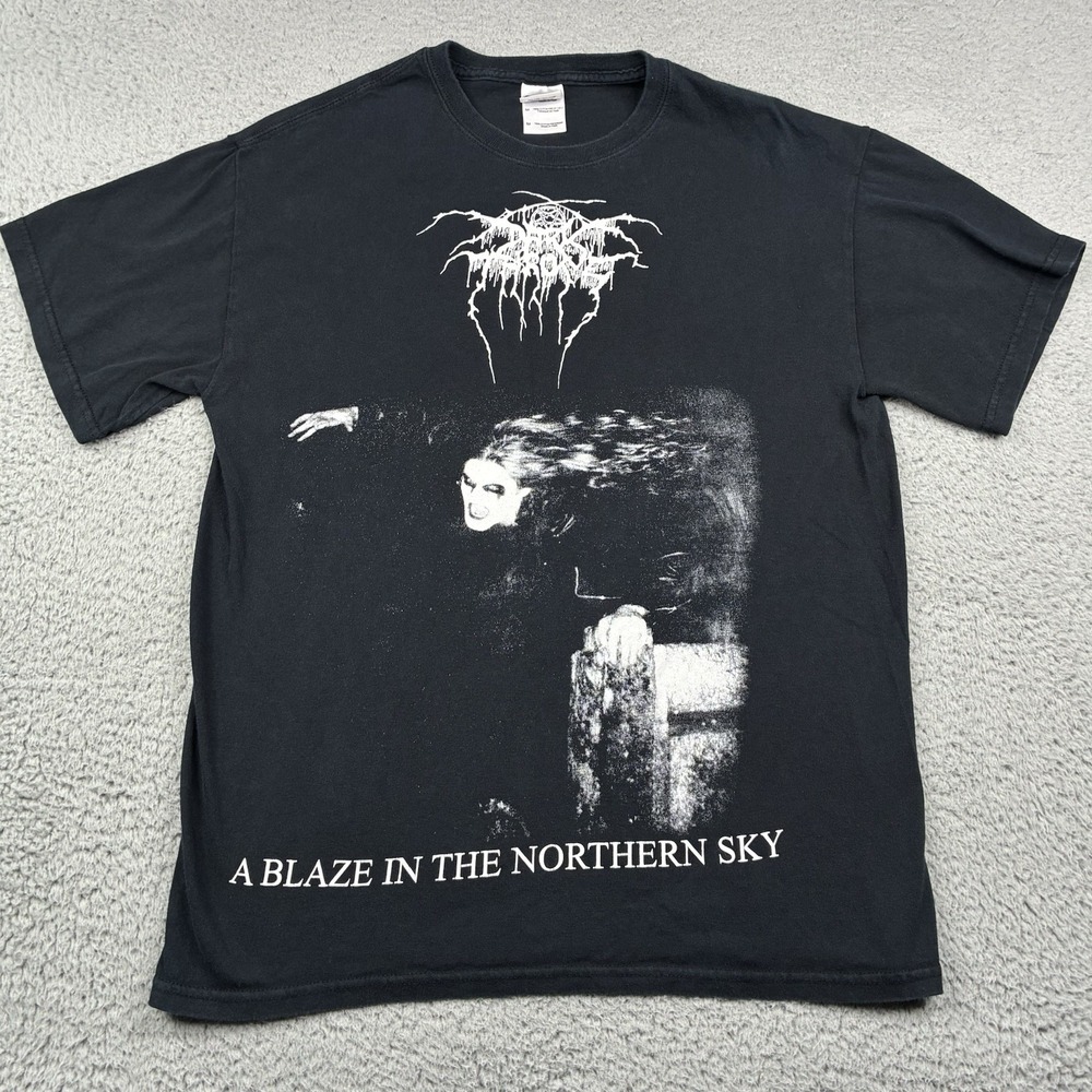 Vintage Darkthrone A Blaze in the Northern Sky Tee Men's Medium Y2K Black Metal